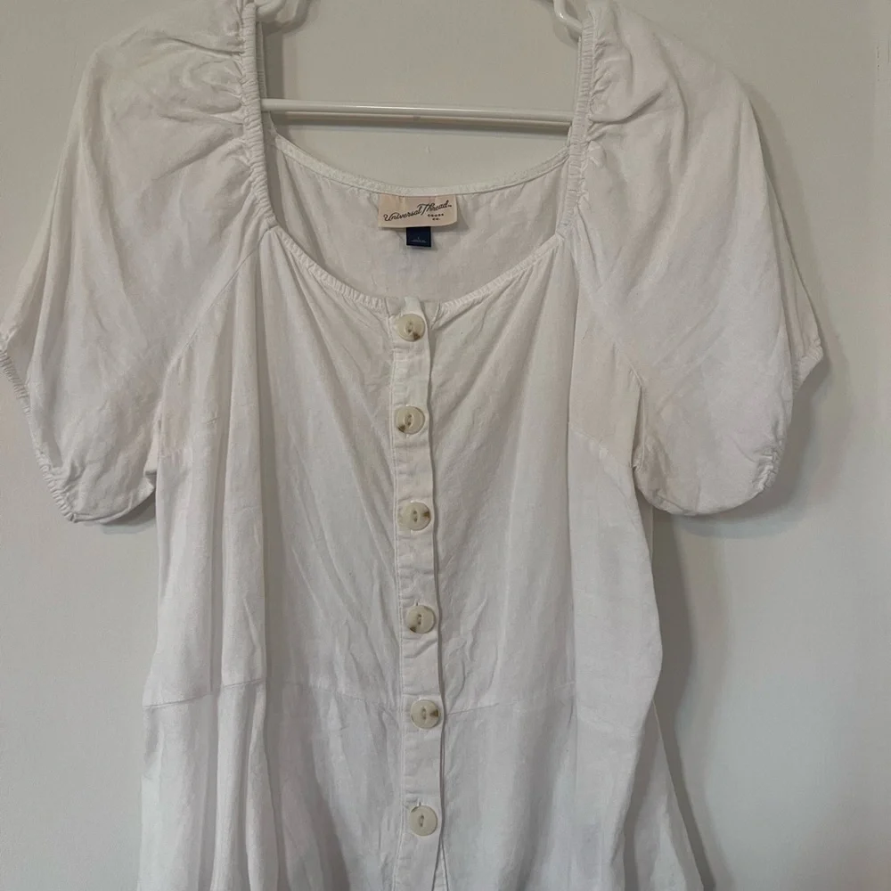 Universal Thread Cream Button-Front Blouse - Picture 1 of 4